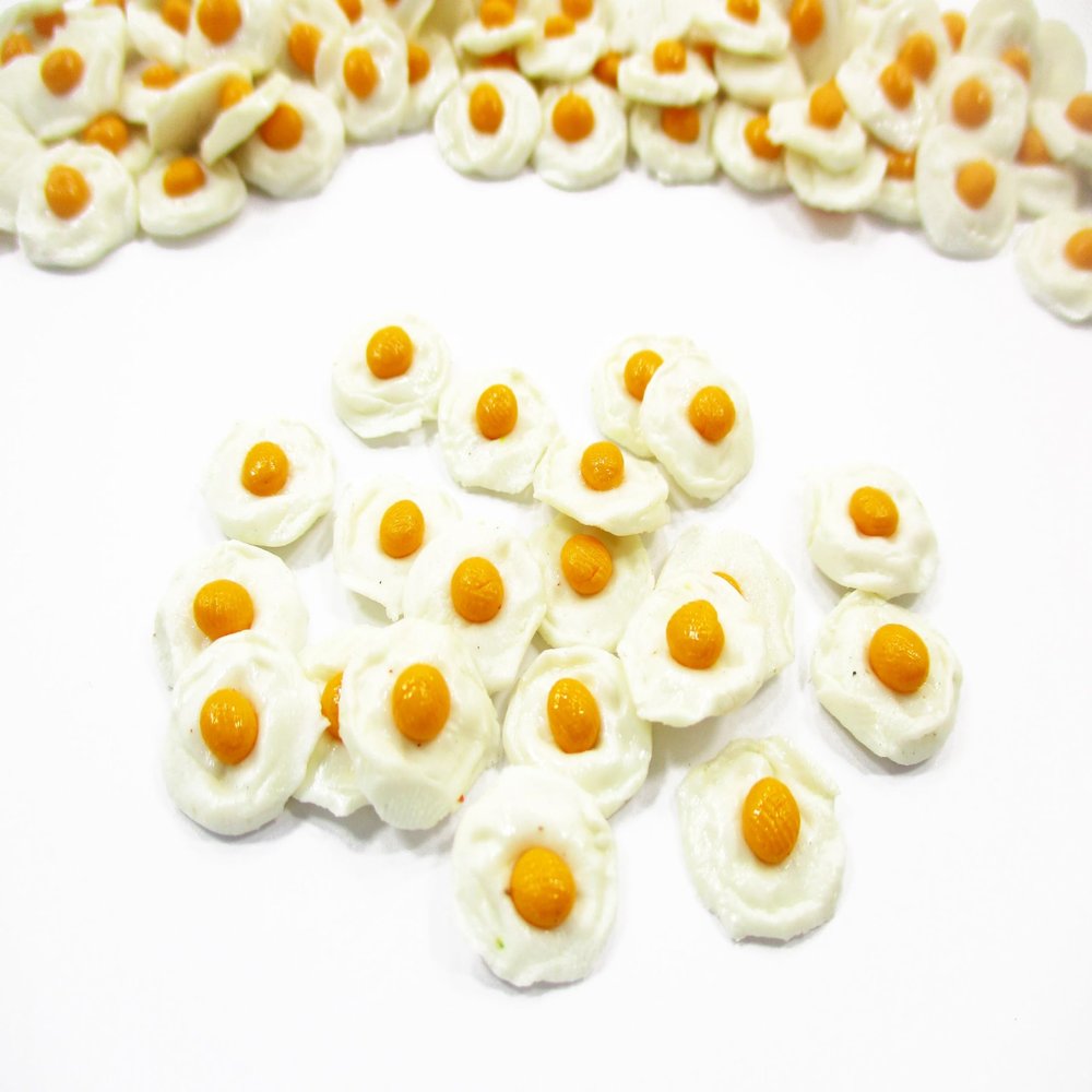 Dollhouse Miniature Food Lot 20 Loose Fried Egg Breakfast Charms Supply 16201