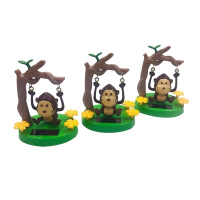 Naysku Solar Powered Swinging Monkey, Solar Powered Dancing Toy Swinging Monkey, Shaking Car Dashboard Ornament for Car Interior Decorations Kids Toys