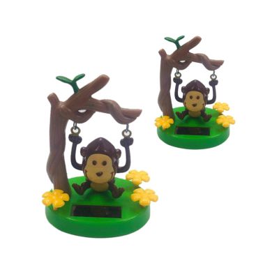 Naysku Solar Powered Swinging Monkey, Solar Powered Dancing Toy Swinging Monkey, Shaking Car Dashboard Ornament for Car Interior Decorations Kids Toys