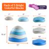 Special Supplies Stepping Stones for Kids, 5 Balance Indoor and Outdoor Blocks Promote Coordination, Balance, Strength, Child Safe Rubber, Non-Slip Edging, Stackable (Ocean) view 2