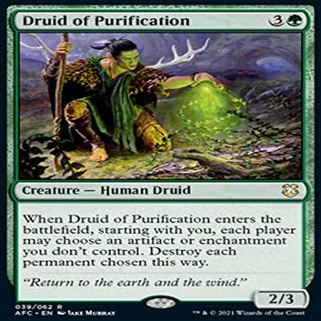 MTG Magic: The Gathering - Druid of Purification (39) Adventures in The Forgotten Realms Commander AFC