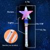 Fleeting Time Light Up Frozen Snowflake Wand- Snowflake Spinning Wands,Magic Wand Rotating Toy for Girls and Boys, Magic Princess Sensory Toys,Christmas & Birthday Gift (Blue Stars) view 2