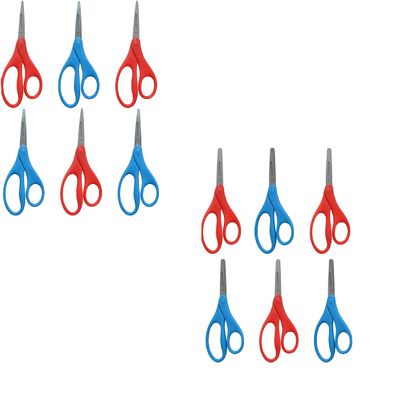 Westcott Kids Scissors Classroom Bundle, 5 Inch, Includes 6 Blunt and 6 Pointed Scissors in Red and Blue