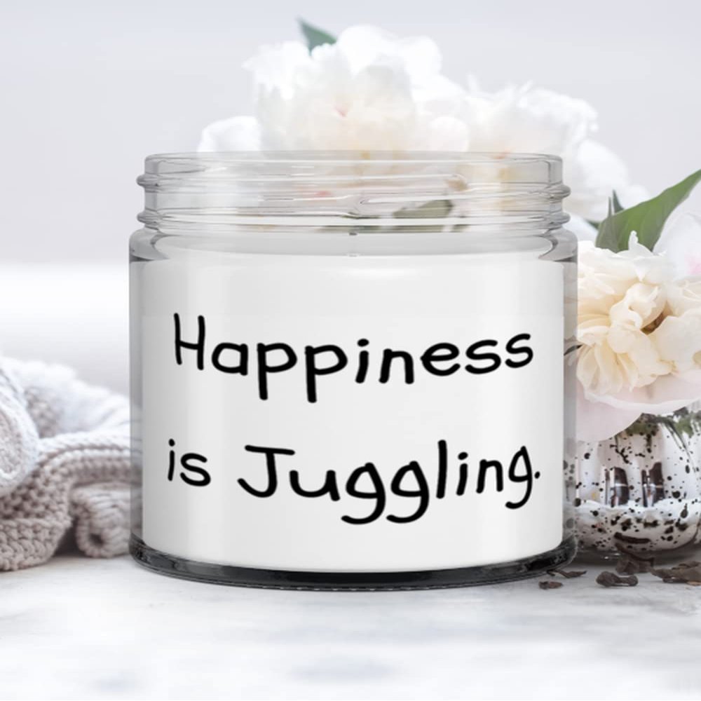 Cute Juggling Gifts, Happiness is Juggling, Juggling Candle From