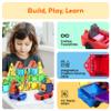 PicassoTiles 2 Piece Car Mini Truck Construction Kit Toy Set Vehicle for Magnetic Blocks Building Tile Sensory Magnet Toys Bricks STEM & Learning Educational School Puzzle Girls Boys Toddlers Ages 3+ view 4