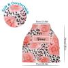 Custom Pink Rose Leopard Baby Car Seat Cover Personalized Your Name Nursing Covers Breastfeeding Scarf Infant Carseat Canopy for Mom Baby Gift view 2