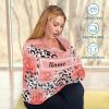 Custom Pink Rose Leopard Baby Car Seat Cover Personalized Your Name Nursing Covers Breastfeeding Scarf Infant Carseat Canopy for Mom Baby Gift view 3