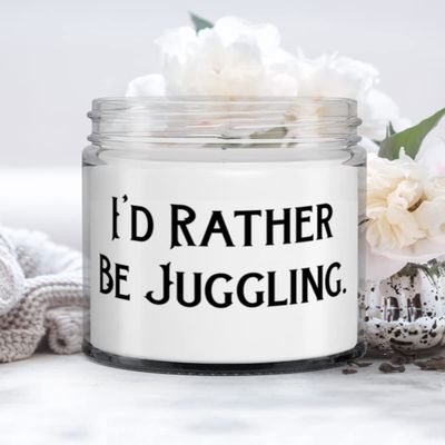 Joke Juggling Candle, I'd Rather Be Juggling, Gifts For Men Women, Present From, For Juggling