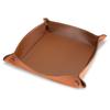 Yoder Leather Company Handmade Genuine Leather Valet Tray  Collapsible Dice Tray for RPG Games, Tabletop, Coins, Keys and Accessories (Brown) view 1