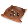 Yoder Leather Company Handmade Genuine Leather Valet Tray  Collapsible Dice Tray for RPG Games, Tabletop, Coins, Keys and Accessories (Brown) view 2