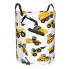 Foruidea Cartoon Construction Laundry Basket,Laundry Hamper,Collapsible Storage Bin,Oxford Fabric Clothes Baskets,Nursery Hamper For Home,Office,Dorm,Gift Basket view 2