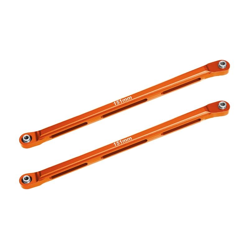 GPM for 1/10 RBX10 RYFT Rock Bouncer AXI03005 Aluminum Rear Chassis Links Parts TREE-2PCS Set (Orange)