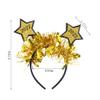 Hosfairy 2PCS 2022 Happy New Year Headband Sequins Star Headband for New Year Eve Party Decoration Supplies (Gold) view 2
