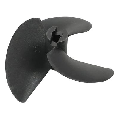 3Pcs Three Blade Propeller for Ship Model Rc Boat Propeller Model Black Plastic Positive Paddle 55mm Diameter 40mm Pitch 4.8mm Hole Dia, (Bettomshin)