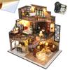 WonDerfulC DIY Assembled House Doll House 3D Wooden Miniature Doll House Furniture Toy Kit with Dustproof and Music Movement 1:24 Scale Creative Gift for Family and Friends view 1
