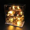 WonDerfulC DIY Assembled House Doll House 3D Wooden Miniature Doll House Furniture Toy Kit with Dustproof and Music Movement 1:24 Scale Creative Gift for Family and Friends view 2