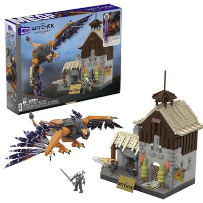 MEGA The Witcher Building Toys Set, Geralts Griffin Hunt with 1170 Pieces, 1 Micro Action Figure and Accessories, Adult Collectible