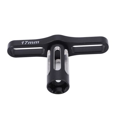 Dilwe RC Hex Nuts Sleeve Wrench, Aluminum Alloy 17mm Hex Sleeve Wrench for 1/8 1/10 RC Off Road Car Wheel RC Accessories