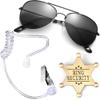Ring Wedding Bearer Security:Ring Wedding Security Set Sun Glasses + EarPiece Cosplay + Badge Ring Box Bearer for Kids Outfit Spy Police FBI Toys view 1