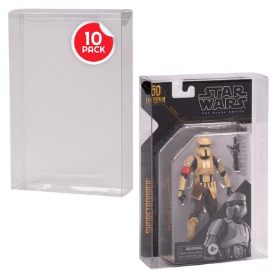 EVORETRO Action Figure Display Case for Star Wars 6-Inch Black Series Carded Archive 50th PET Box Protector 0.40MM Clear Plastic Protective Case Pack of 10 Keep Collectibles Mint