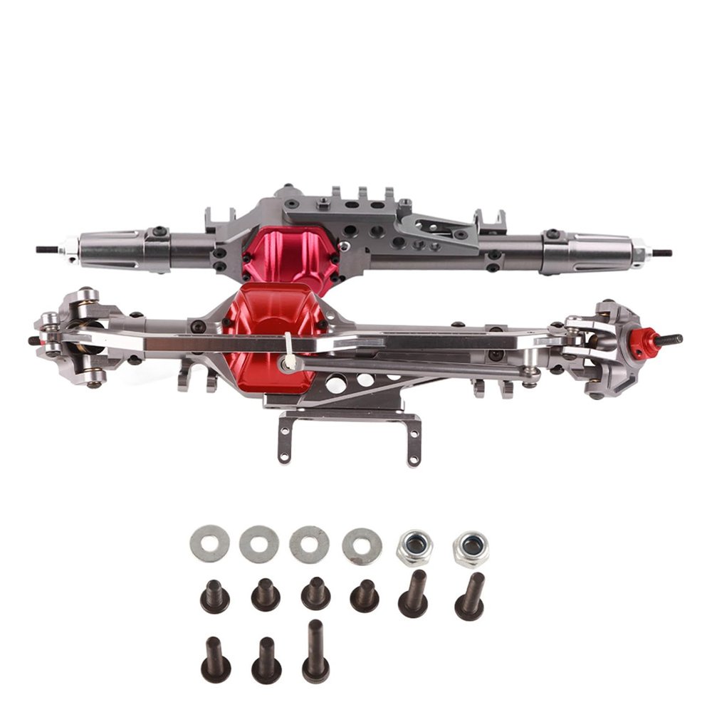 Kadimendium RC Front Axle, Heavy Duty Front Rear Axle Model Aluminum RC Rear Axle Steel Internal Gears for RC Car for Axial Wraith 1/10 Scale Rc Crawler Car
