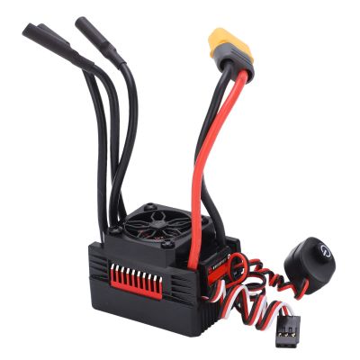 Brushless ESC, High Current 60A Programmable Speed Controller with T Connector for 1/10 Scale RC Cars Buggy Trucks Racing Enthusiasts and Hobbyists