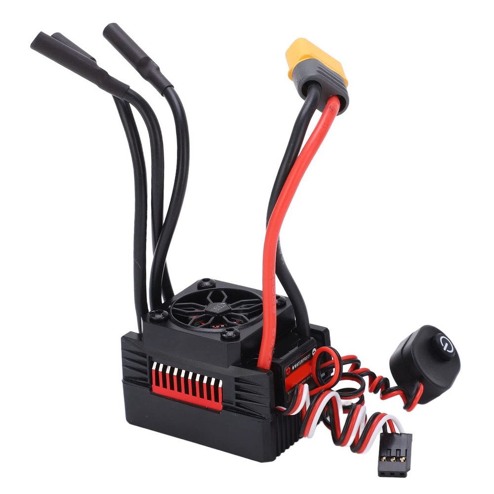 Brushless ESC, High Current 60A Programmable Speed Controller with T Connector for 1/10 Scale RC Cars Buggy Trucks Racing Enthusiasts and Hobbyists