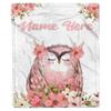 Personalized Name Blanket Baby Owl Floral Blanket Floral Nursery Blanket Custom Name Blanket Personalized Unique Custom Gift Soft Fleece Blanket Owl Baby Name Blanket view 1