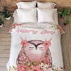 Personalized Name Blanket Baby Owl Floral Blanket Floral Nursery Blanket Custom Name Blanket Personalized Unique Custom Gift Soft Fleece Blanket Owl Baby Name Blanket view 2