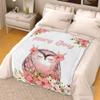 Personalized Name Blanket Baby Owl Floral Blanket Floral Nursery Blanket Custom Name Blanket Personalized Unique Custom Gift Soft Fleece Blanket Owl Baby Name Blanket view 4