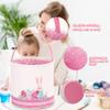 LessMo Easter Bunny Basket Egg Buckets, Pink Cute Personalized Canvas Cotton Tote Bags Egg Hunt Basket for Party Gifts view 3