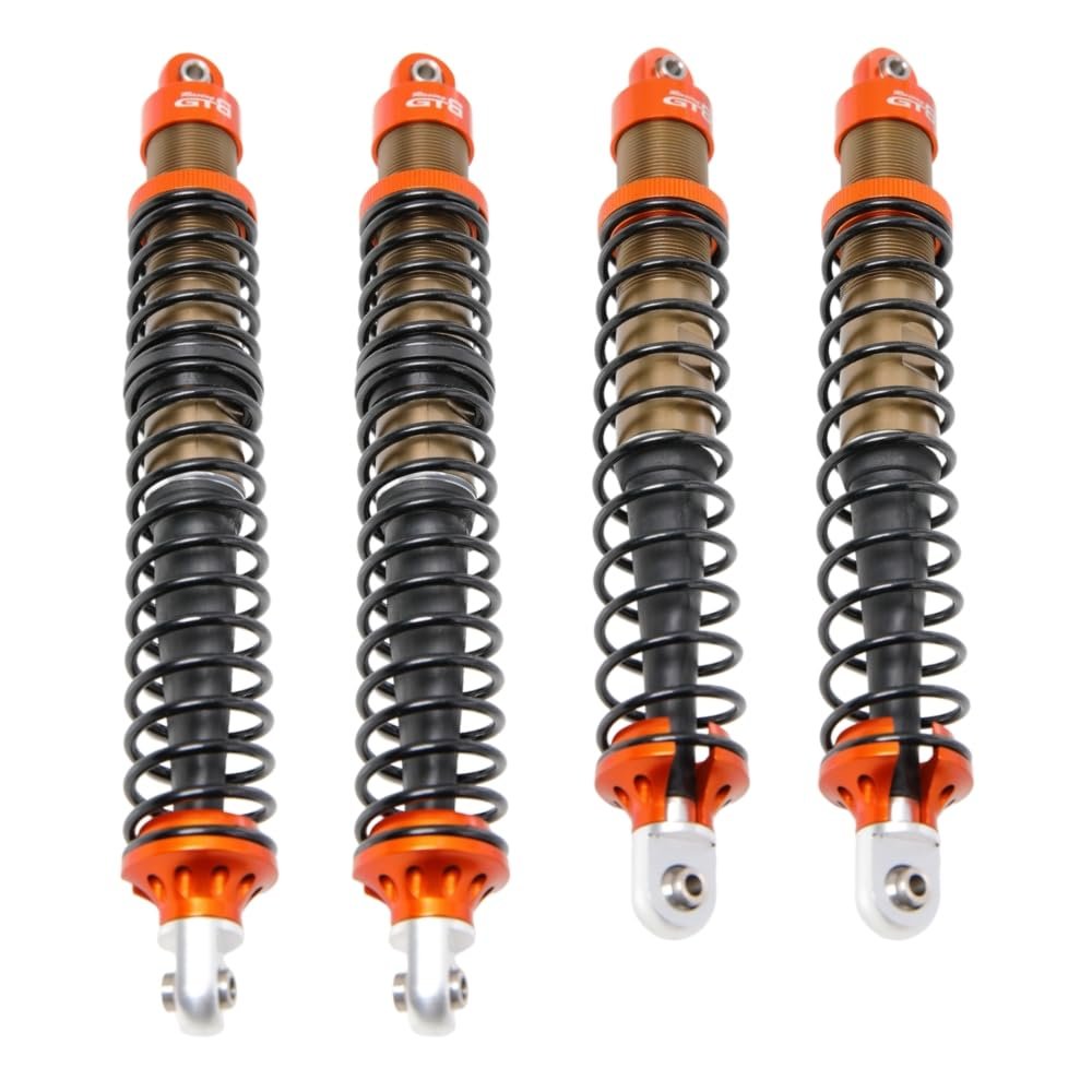 GTBRacing CNC Aluminum 7075 Hard-Anodized Front/Rear Shock Absorber 6mm for HPI Baja 5B 5T SS 5SC 1/5 RC Gasonline Car Parts (Orange)