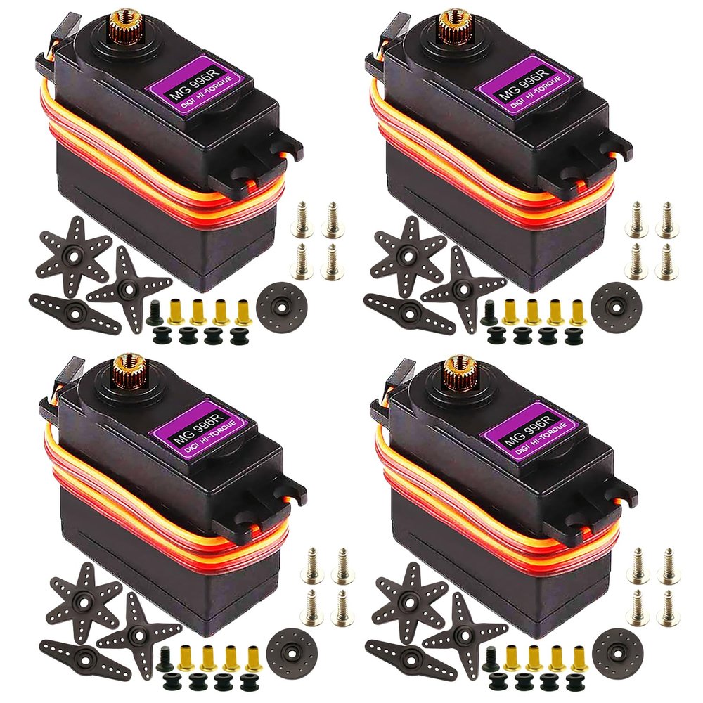 DaFuRui 4Pack MG996R Servo Motor55g Metal Gear Torque MG996R Digital Servo Motor for Arduino Futaba JR RC Helicopter Car Boat Robot