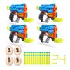 XSHOT Dino Attack Extinct (4 Pack + 24 Darts + 4 Shooting Targets) by ZURU, XSHOT Blue Foam Dart Blaster, Toy Blaster, Dinosaur Design Toys for Boys, Kids, Teens (Blue) view 1