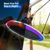 Trekassy 700lbs 40" Saucer Tree Swing for Kids Adults Outdoor with LED Lights, 2 Tree Hanging Straps-Rainbow view 2