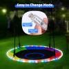 Trekassy 700lbs 40" Saucer Tree Swing for Kids Adults Outdoor with LED Lights, 2 Tree Hanging Straps-Rainbow view 3