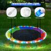 Trekassy 700lbs 40" Saucer Tree Swing for Kids Adults Outdoor with LED Lights, 2 Tree Hanging Straps-Rainbow view 4