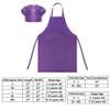 TopTie Custom Kids Apron and Chef Hat Set, Adjustable Cotton Child Cooking Kitchen Apron, S-XXL-Purple-S view 2