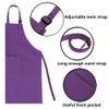 TopTie Custom Kids Apron and Chef Hat Set, Adjustable Cotton Child Cooking Kitchen Apron, S-XXL-Purple-L view 4