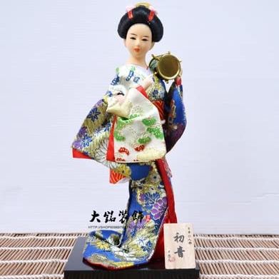 30cm Kawaii Japanese Lovely Geisha Figurines Dolls with Beautiful Kimono New House Office Decoration Miniatures Birthday Gift (15)