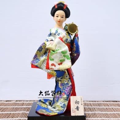 30cm Kawaii Japanese Lovely Geisha Figurines Dolls with Beautiful Kimono New House Office Decoration Miniatures Birthday Gift (15)