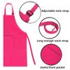 TopTie Custom Kids Apron and Chef Hat Set, Adjustable Cotton Child Cooking Kitchen Apron, S-XXL-Hot Pink-M view 4