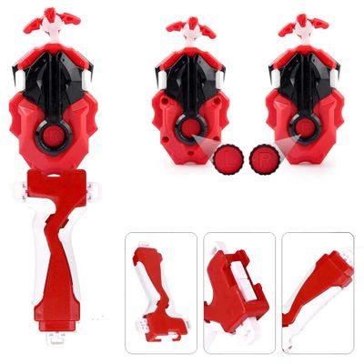 DYT Battling Tops Burst B-184 Custom Bey Launcher LR Left Right Spin DB Layer System, B-11 Grip Metal Fusion Burst Starter String Launcher Strong Launcher Spinning Top Toys Accessories (Red)