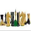 1950's Soviet Latvian Reproduced Weighted Chess Set in Ebonised Boxwood & Antiqued Boxwood- Russian USSR Weighted Chess Pieces Only|4.1" King view 4