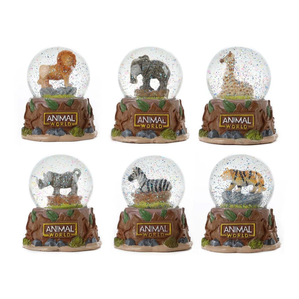 Animal World Snow Globe 'Wild Animal' 6-Ass Not Applicable, Multicolor (35366Z)