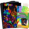ZMLM Rainbow Scratch Paper Kit: 168Pcs Magic Art Craft Stuff Supplies Black Scratch Off Paper for Age 3-12 Kids Children Girl Boy Christmas Birthday Gifts view 1