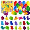 JOICEE 24pcs Dinosaur Squishy Toy Prefilled Easter Eggs, Kawaii Mochi Squishies Stress Relief Toys Filled Plastic Easter Eggs for Easter Basket Stuffers Party Favor Egg Hunt for Kids view 1