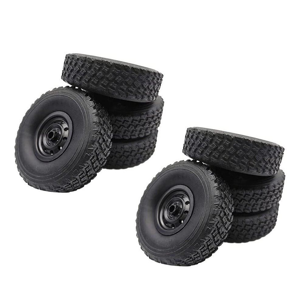 Replacement Part For 8pcs Black Wheel Tire Upgrade Parts For 1/16 B14 C24 Military Truck RC
