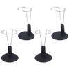 PATKAW 4 Pcs 5.9 Inch Portable Doll Stands, Black PVC Bear Stand Doll Display Case for Storage and Organization of Children's Dolls view 1