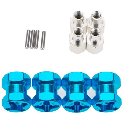 Replacement Part For 4PCS M12 12mm Wheel Hex M15 15mm Extension Adaptor 4 Longer For 1/10 RC Crawler RC Spare Parts - (Color: Blue)
